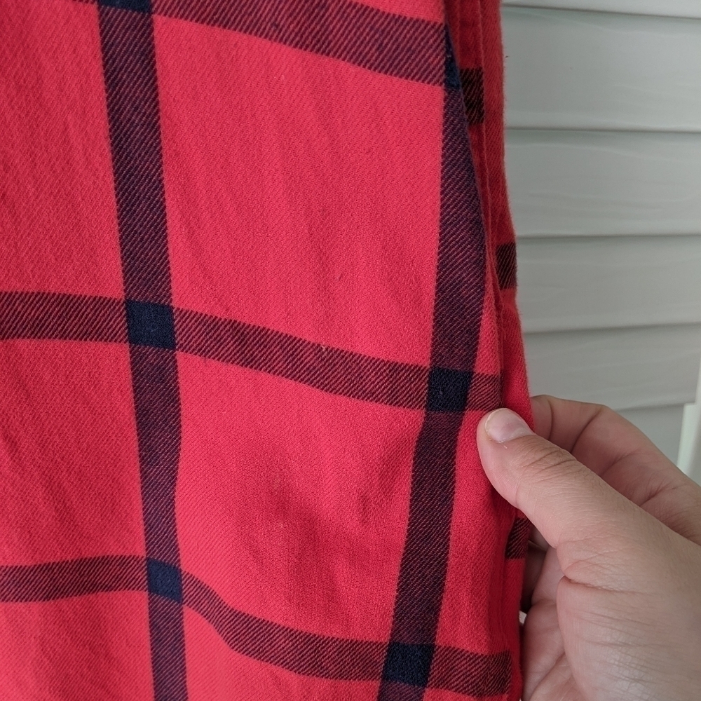 Topo Designs Red Flannel Shirt Dress Size Small - Picture 11 of 11